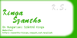 kinga szantho business card