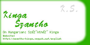 kinga szantho business card
